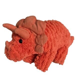 Manhattan Toy Triceratops Dinosaur Plush 14" Orange Prehistoric Stuffed Animal